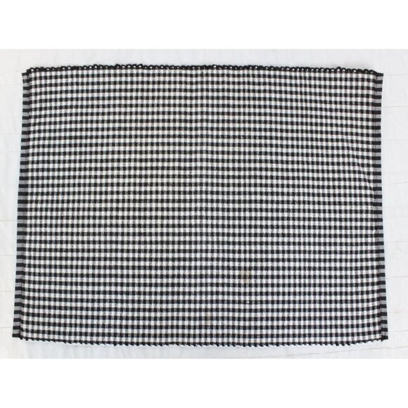 4 Pc Black Plaid Gingham Place mats Set Casual Picnic Country Classic Fabric - Picture 3 of 15